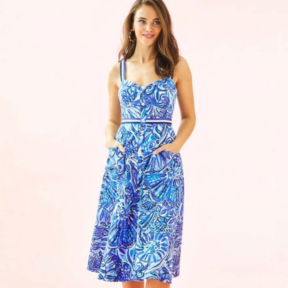 Lilly Pulitzer Ellee Midi Dress, Zanzibar Zo (NWT)
